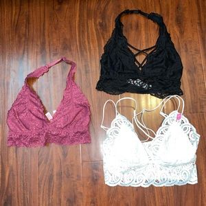 3 PINK Bralettes